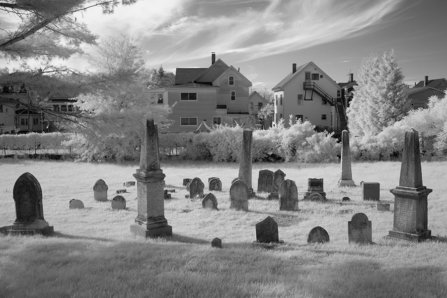 Infrared Photo of Small Burial Ground, Gloucester, Massachusetts.
